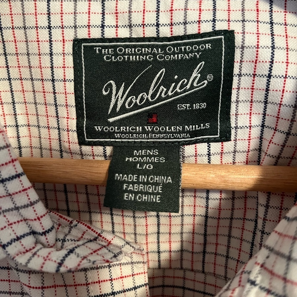 Woolrich White, Red, & Blue Casual Button Down Shirt - Picture 5 of 12